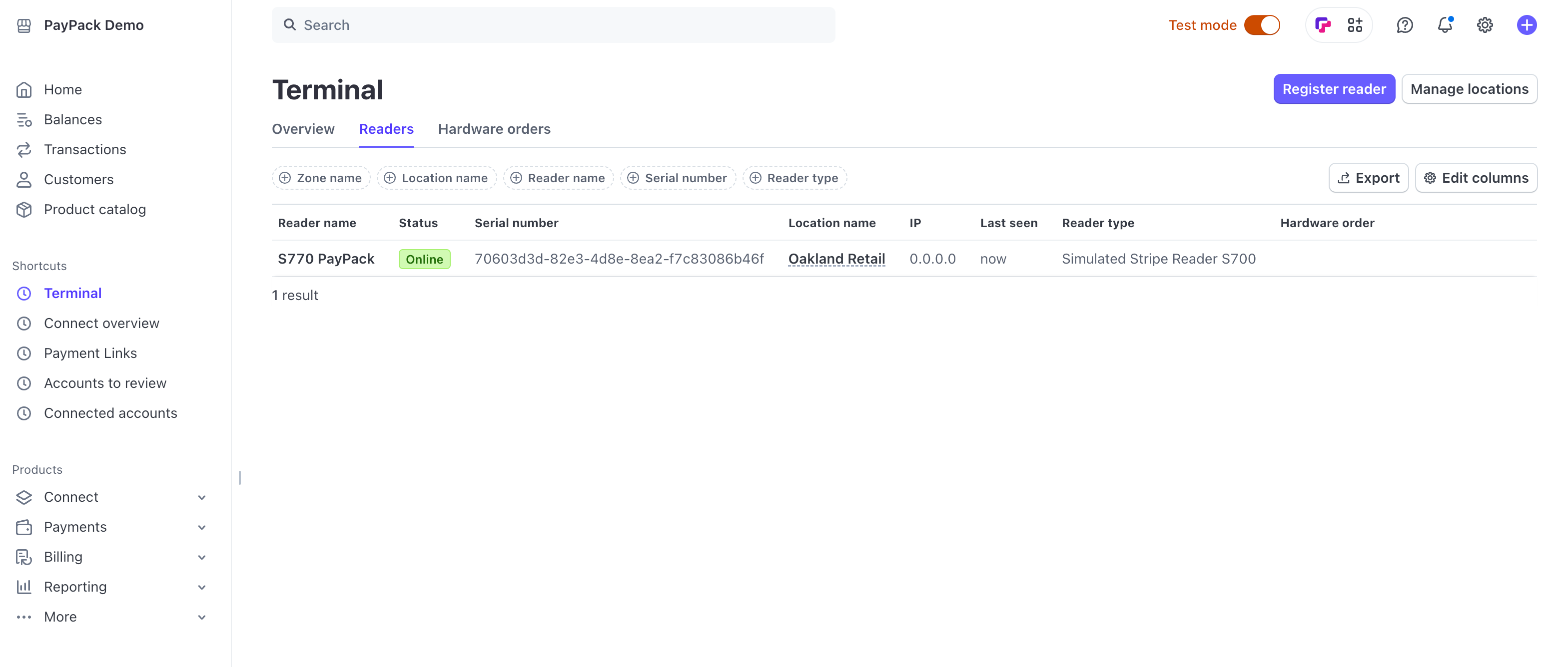 Stripe Terminal Card Readers List Page.png