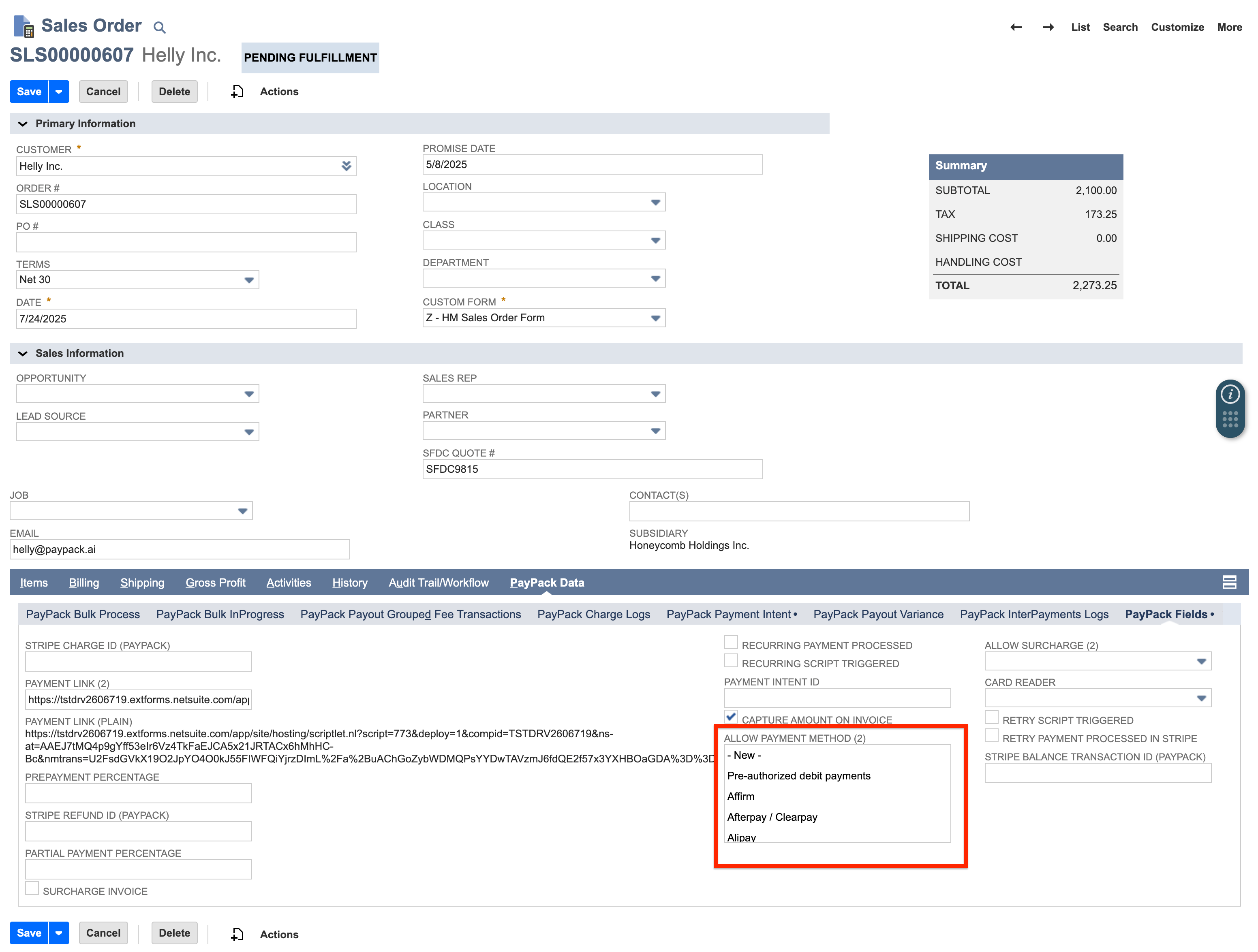 NetSuite Sales Order - Allow Payment Method.png