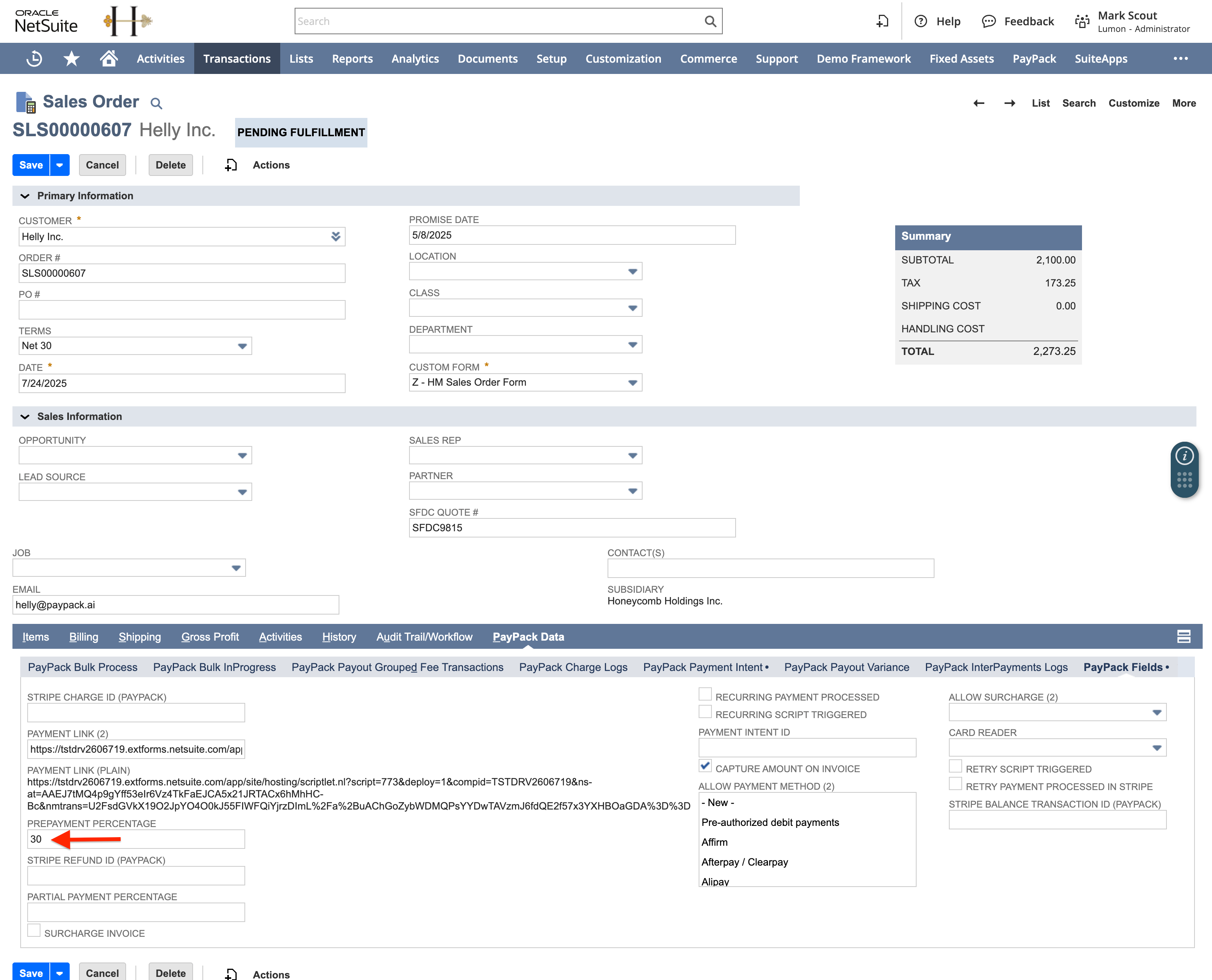 Prepayment Percentage on Sales Order Record.png