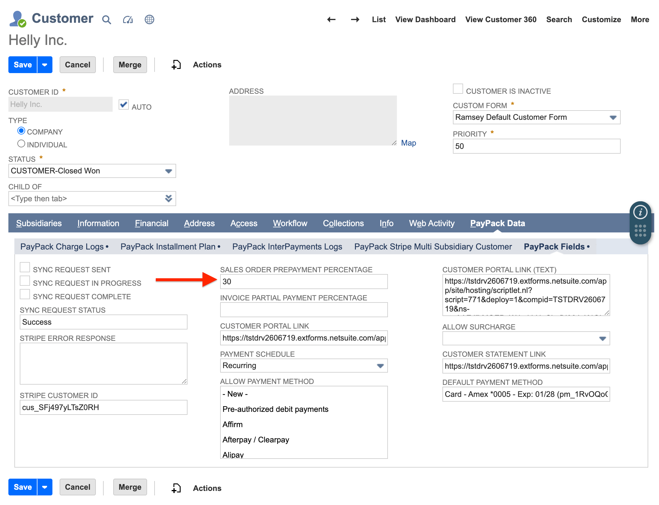 Prepayment Percentage on Customer Record.png