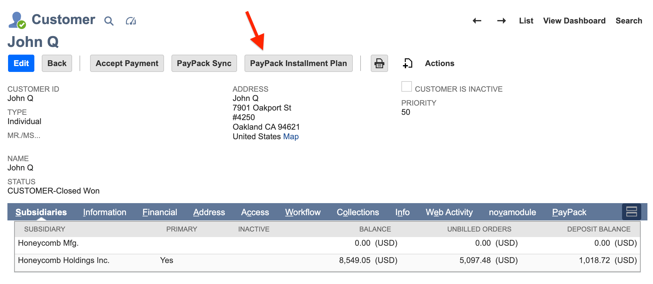 NetSuite Customer - Installment Plan.png