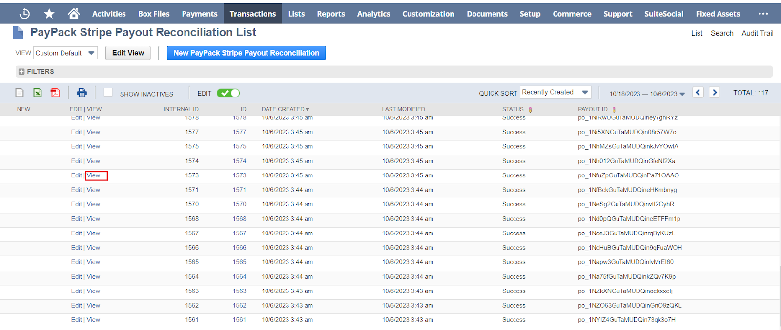 PayPack Stripe Payout Reconciliation List Page.png