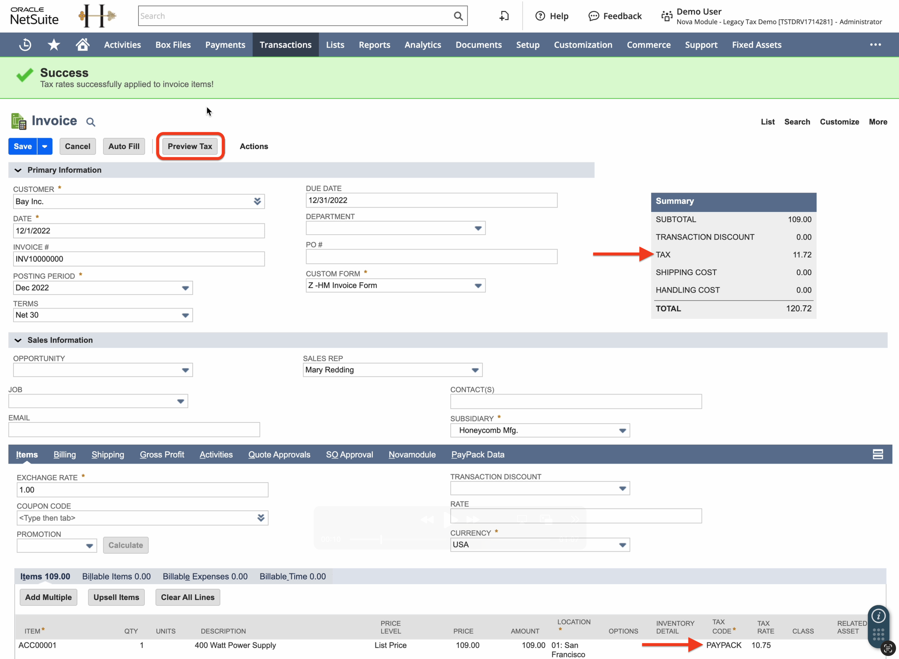 Stripe Tax for NetSuite Legacy Tax