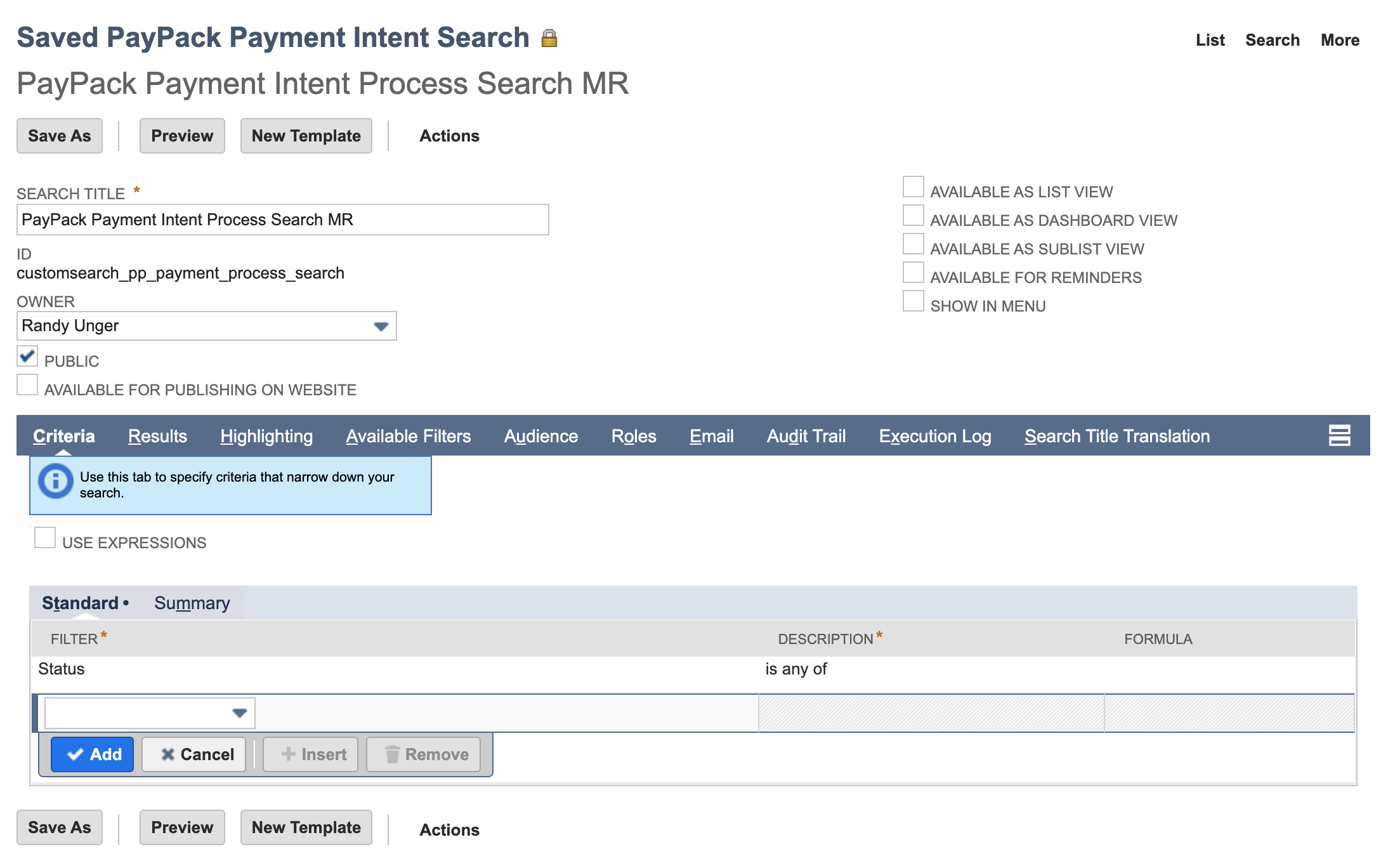 PayPack Payment Intent Process MR Saved Search.png